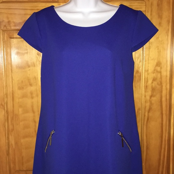 Short Sleeve Royal Blue Dress - Picture 3 of 4